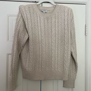 Evereve Beige Cable Knit Sweater